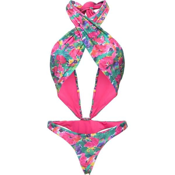 costumi interi Reina Olga rosa con stampe