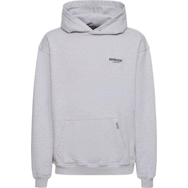 felpe con cappuccio Represent grigio con stampe