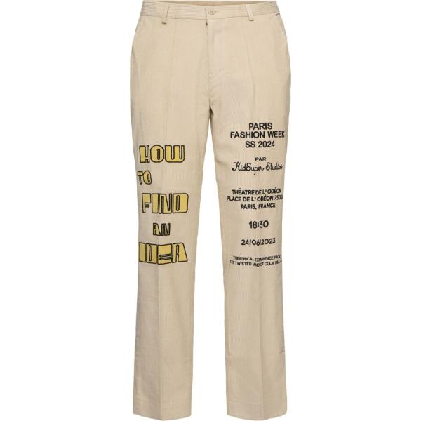 pantaloni Kidsuper Studios marrone con stampe