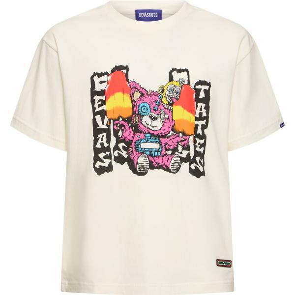 t-shirt Deva States bianco con stampe