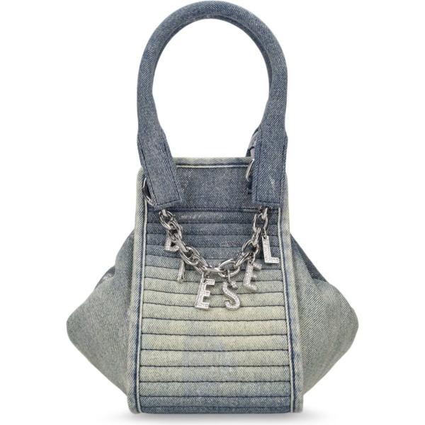 borse a mano Diesel grigio con stampe