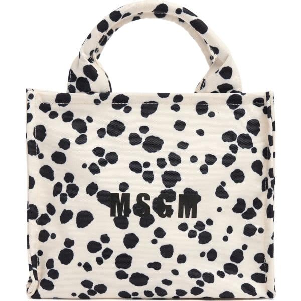 shopping bag Msgm bianco con stampe