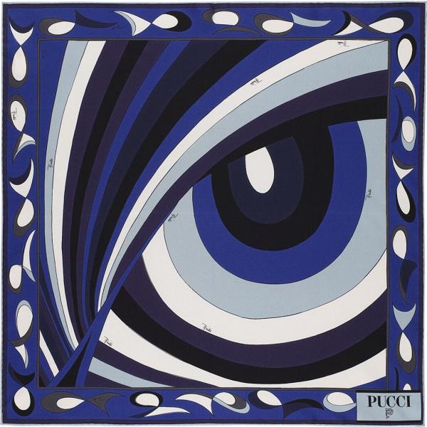 foulard Pucci blu con stampe