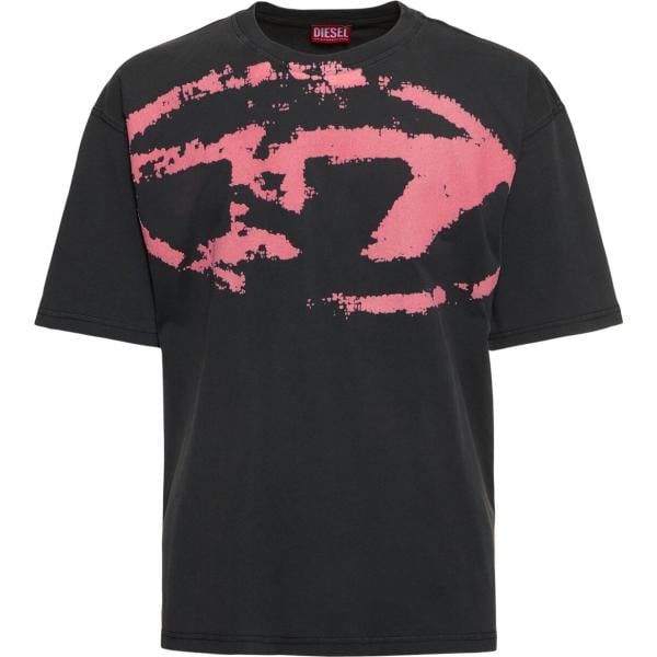 t-shirt Diesel nero con stampe