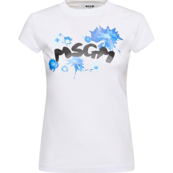 t-shirt Msgm bianco con stampe