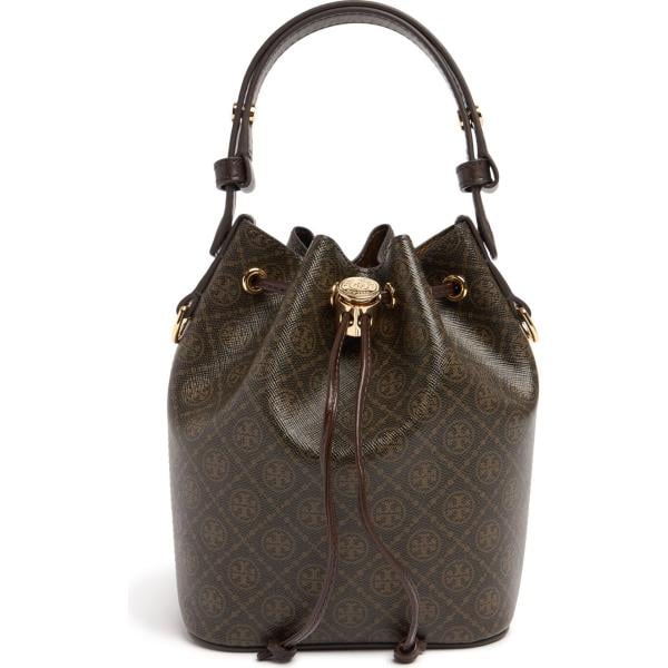 borse a secchiello Tory Burch marrone