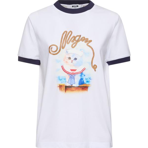 t-shirt Msgm bianco