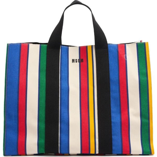 shopping bag Msgm multicolore a righe