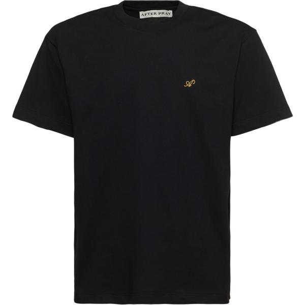 t-shirt After Pray nero con stampe
