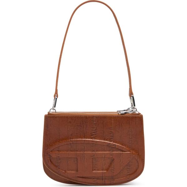 borse a spalla Diesel marrone con stampe