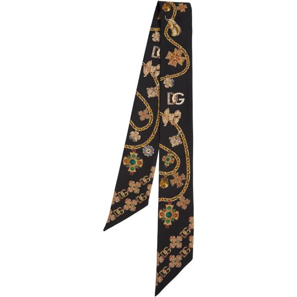 foulard Dolce & Gabbana nero con stampe