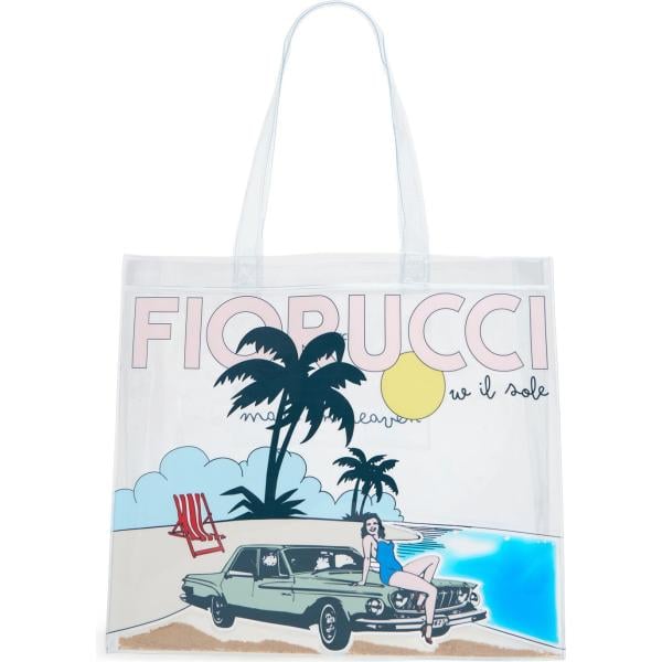 borse tote Fiorucci bianco con stampe