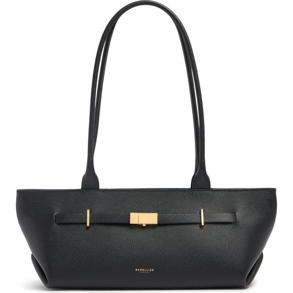 borsa a spalla da donna in grigio scuro in metallo Demellier