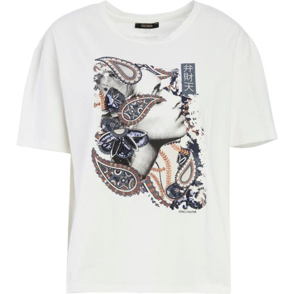 t-shirt Fracomina bianco con stampe