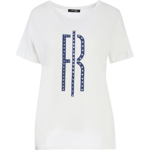 t-shirt Fracomina bianco con stampe