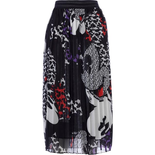 gonne longuette Fracomina nero con stampe