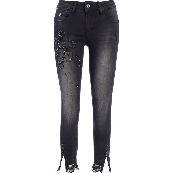jeans skinny Fracomina nero con stampe