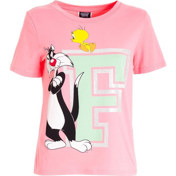 t-shirt Fracomina rosa con stampe