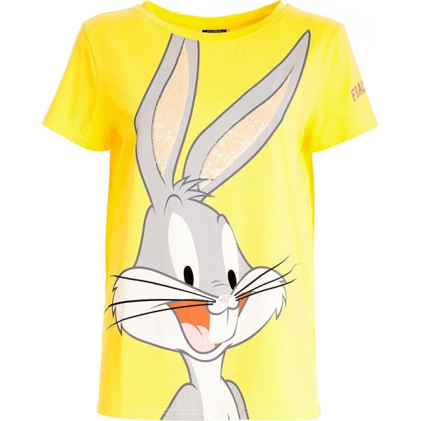t-shirt Fracomina giallo con stampe