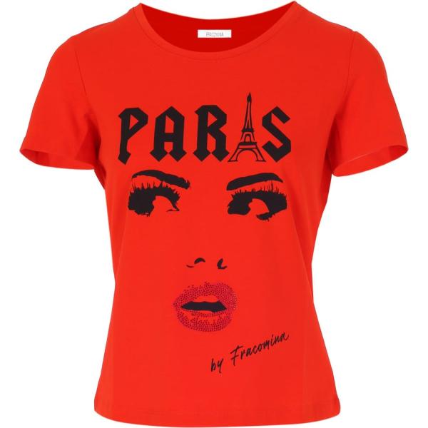 t-shirt Fracomina rosso con stampe