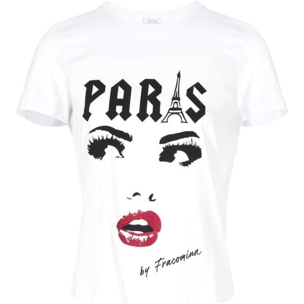 t-shirt Fracomina bianco con stampe