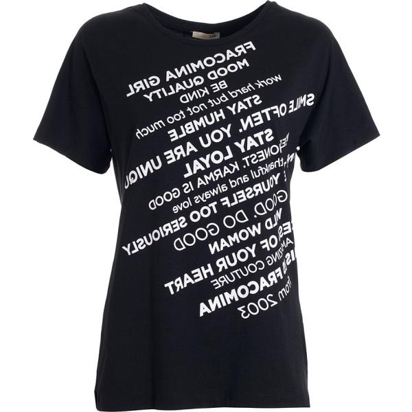 t-shirt Fracomina nero con stampe