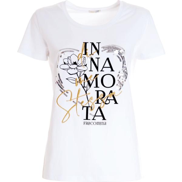 t-shirt Fracomina bianco con stampe