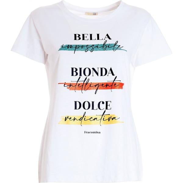 t-shirt Fracomina bianco con stampe