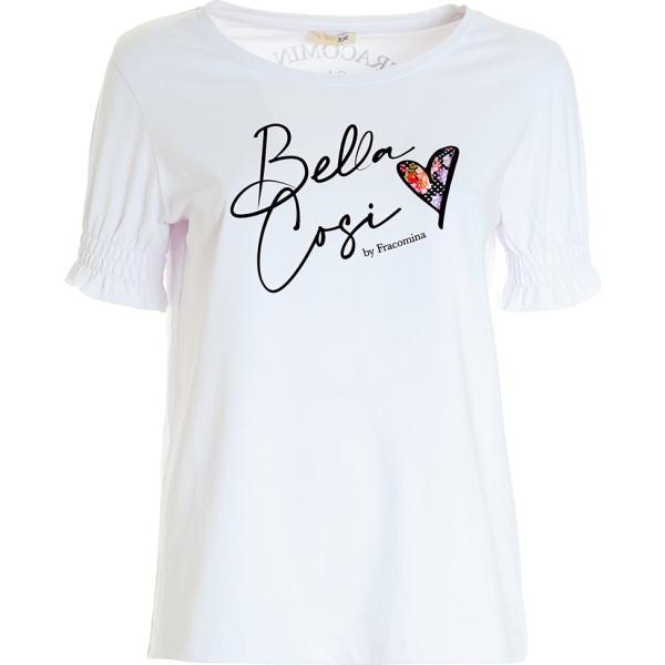 t-shirt Fracomina bianco con stampe