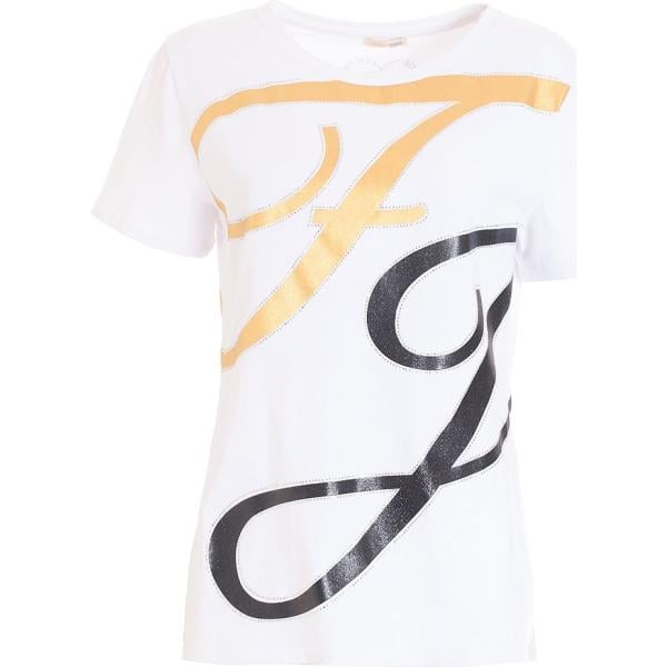 t-shirt Fracomina bianco con stampe