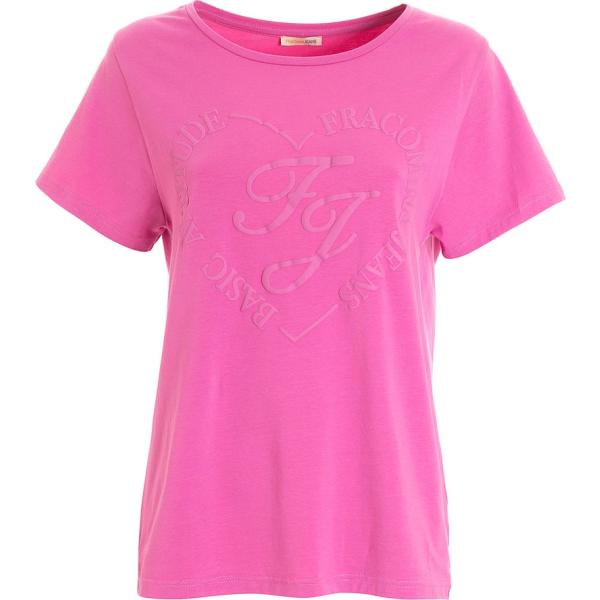 t-shirt Fracomina rosa con stampe