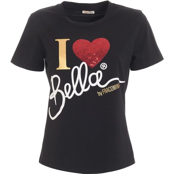 t-shirt Fracomina nero con stampe