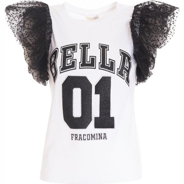 t-shirt Fracomina bianco con stampe