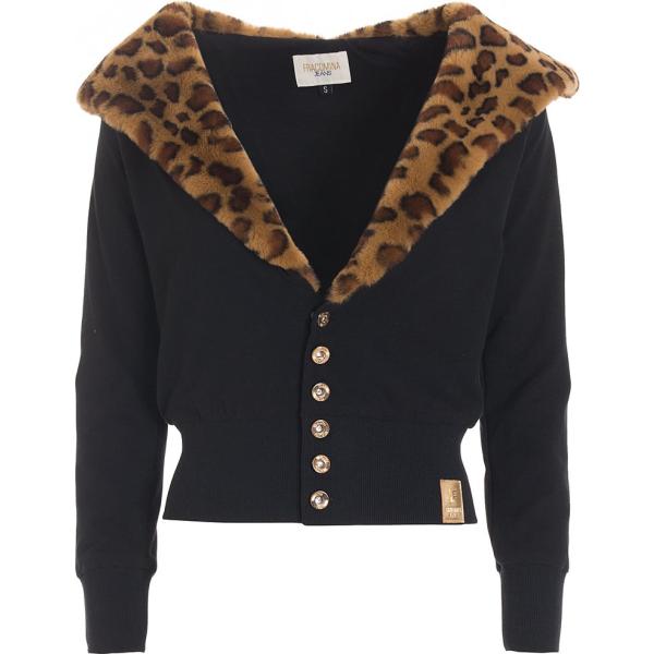 felpe con cappuccio Fracomina nero animalier