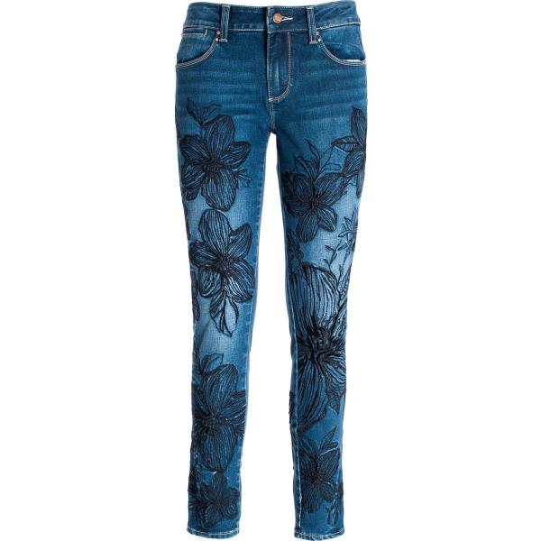 jeans skinny Fracomina blu a fiori