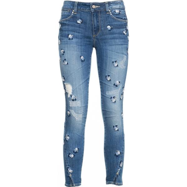 jeans strappati Fracomina blu a fiori