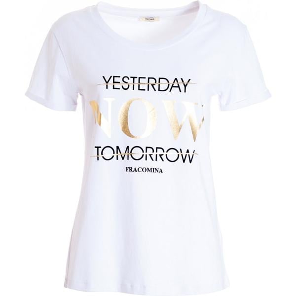 t-shirt Fracomina bianco con stampe