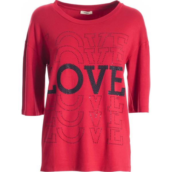 t-shirt Fracomina rosso con stampe