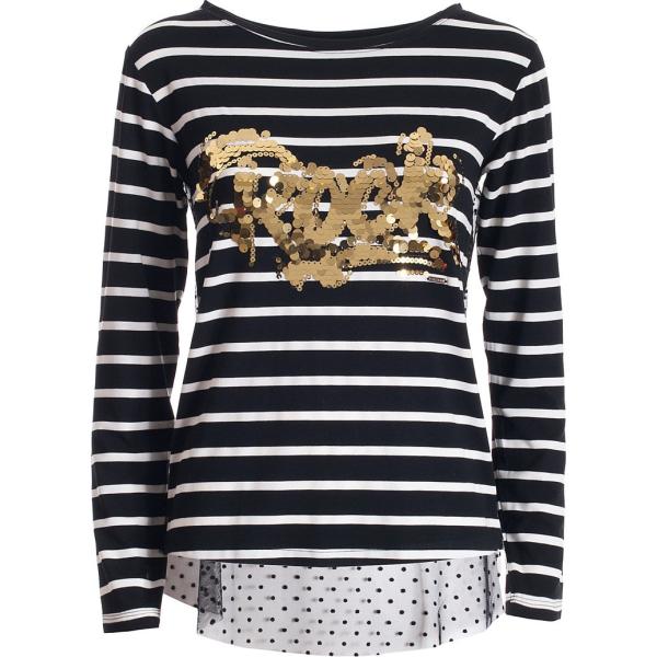 t-shirt Fracomina nero a righe