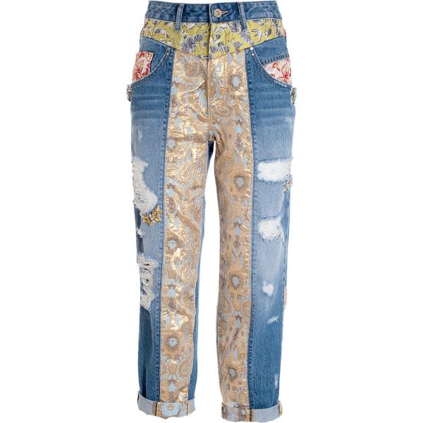 jeans boyfriend Fracomina marrone a fiori