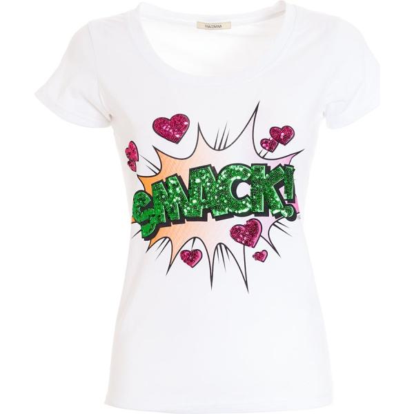 t-shirt Fracomina bianco con stampe