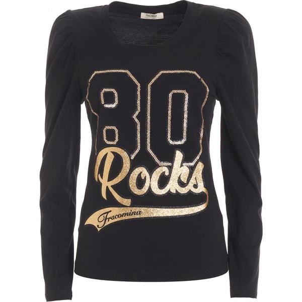 t-shirt Fracomina nero con stampe