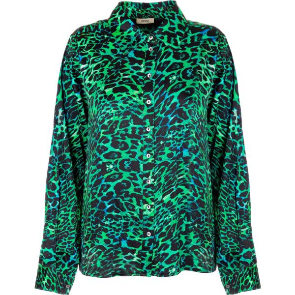 camicie Fracomina verde animalier