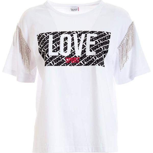 t-shirt Fracomina bianco con stampe