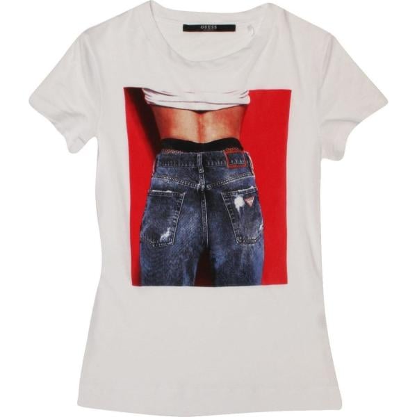 T-shirt bianco Guess bianco