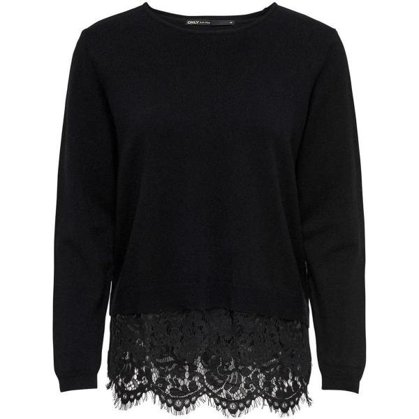 Pullover con pizzo Only nero