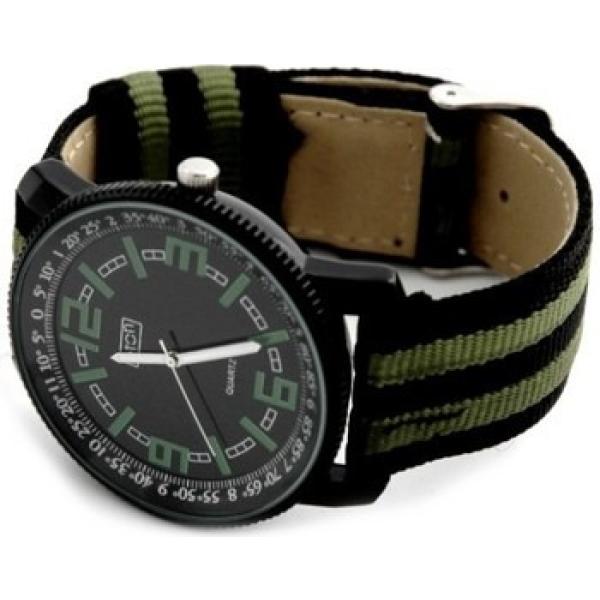 Orologio a righe nero e verde Eton nero a righe