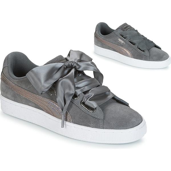 Scarpe con cuore effetto scamosciato grigio 1 grigio