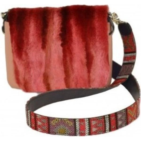 Borsa a tracolla rosa e rosso O Bag rosa