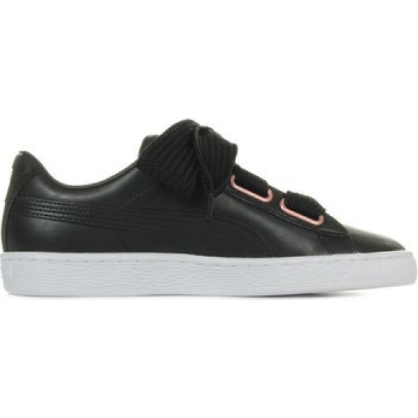 Scarpe basket con cuore in pelle nero Puma nero